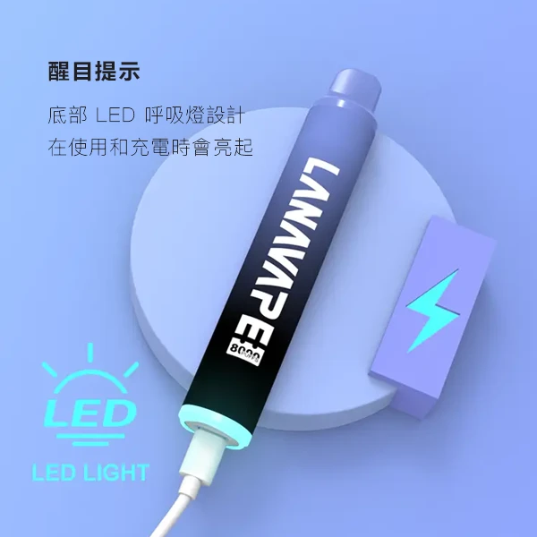 Lana Zolt 8000口_Lanavape 8000口抛棄式 LED燈光設計