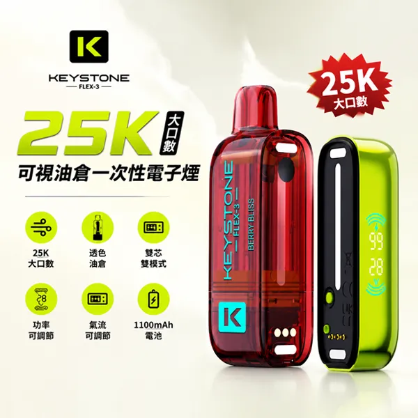 KEYSTONE FLEX-3 25000口一次性 15種口味